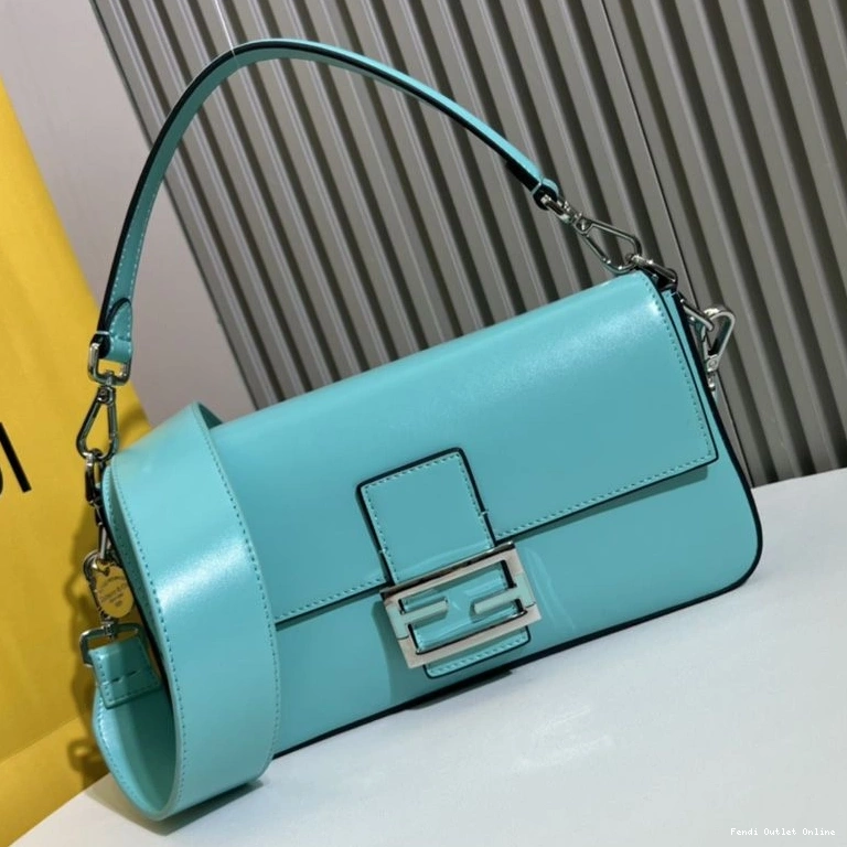 Cheap Baguette Fendi Leather Blue Medium Bag Smooth Tiffany In 0808